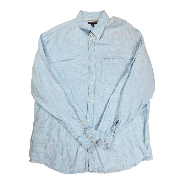 Banana Republic Other - Banana Republic Classic Fit Blue Linen Long Sleeve Shirt Men's Size XL 17-17.5